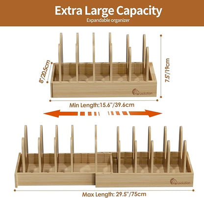 Housolution Bamboo Pot and Pan Organizer