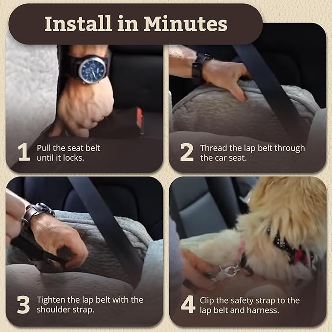SNOOZER PET Products Lookout 1 Dog CAR SEAT, Stone Diamond, Small
