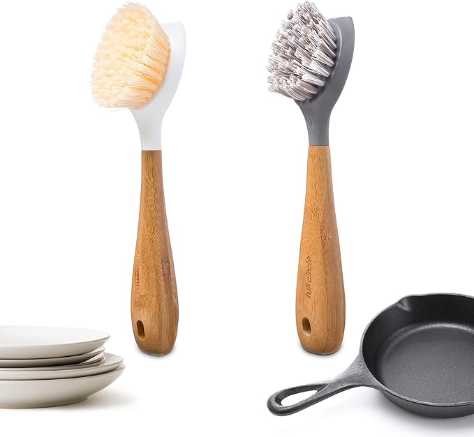Full Circle Double Dish Brush Set – Durable Scrub Brushes