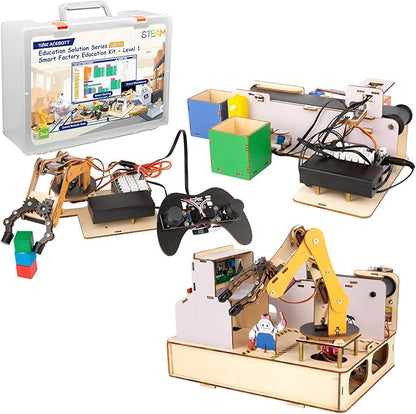 IoT STEM Kit for Kids，Smart Factory Starter Kit for Arduino ESP32，3D Wooden Puzzles DIY Model Science Educational Set Building Toys for Adults Teens 10+