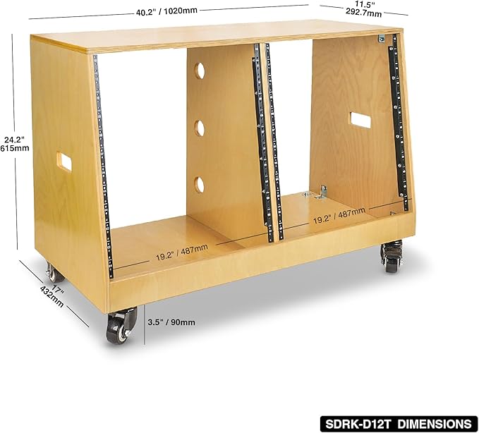 Sound Town DIY 2 x 12U Slanted Studio Rack