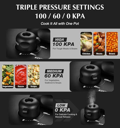 KOCH SYSTEME CS Stainless Steel Pressure Cooker 8.5QT, Olla de Presion