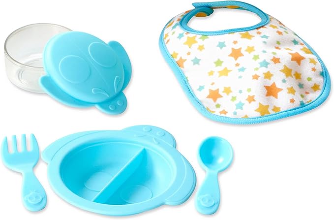 Melissa & Doug Mine to Love Mealtime Play Set for Dolls with Bottle, Pretend Baby Food Jars, Snack Pouch, More (24 pcs)