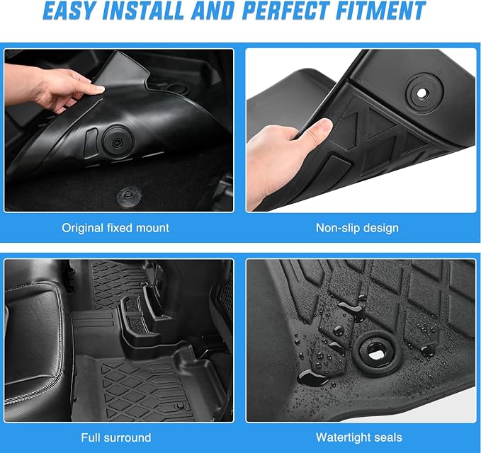 Nilight Floor Mats for Toyota Land Cruiser GX550 (Only for 5 Seats) 2024 2025 2026 All Weather Custom Fit Heavy Duty Floor Liners