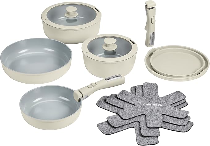 Cuisinart 13-Pc ClickSmart Nonstick Detachable Handle Ceramic Cookware