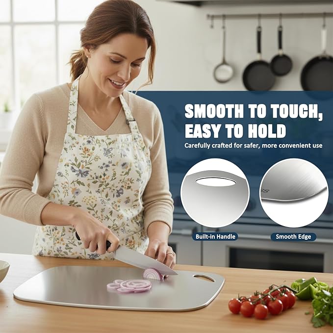 Cutting Board Non-Toxic, 304 Stainless Steel Cutting Board Double Sided