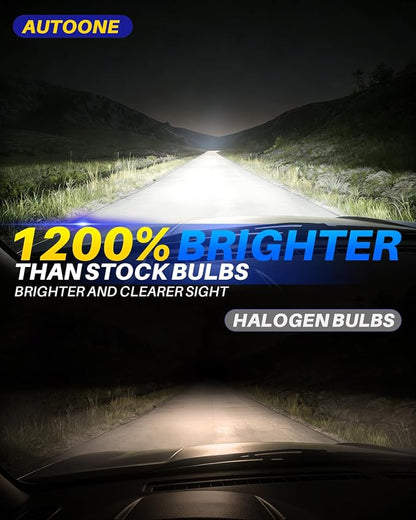 AUTOONE H15 LED Bulb, 60000LM H15 Lights Replacement, No Flickering, 3 Min Quick Install, 70K+ Lifespan, 2PCS