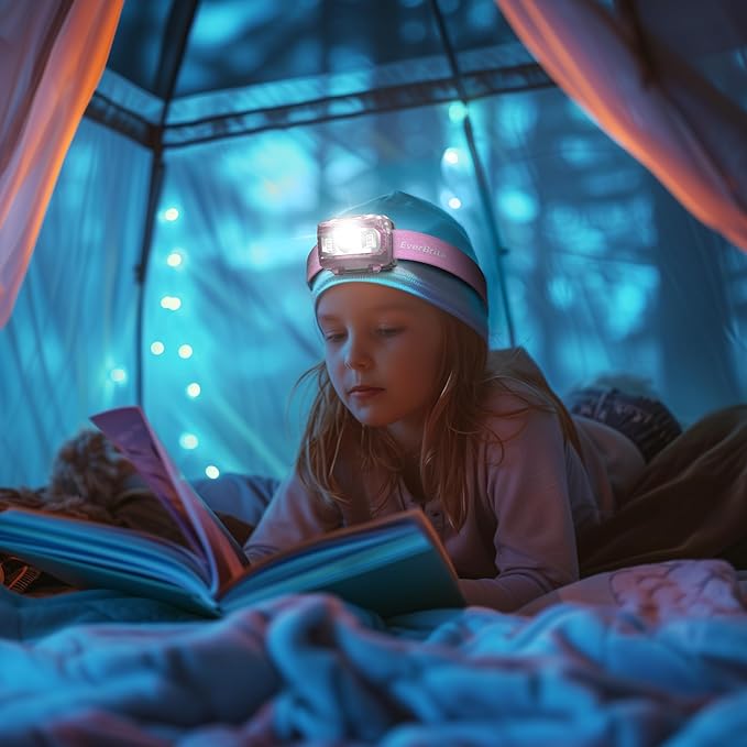 EverBrite Headlamp, 2 Pack Kids Headlamp with Red Light and Memory Function, Head Lamp for Adults and Kids with 5 Modes, Bright Headlamps for Camping, Running, Batteries Included