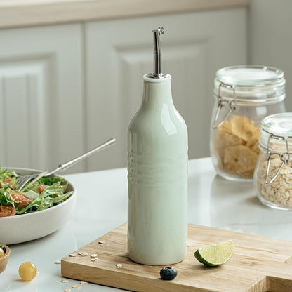famiware Jupiter 16oz Ceramic Olive Oil Dispenser Bottle, 1 Piece Oil Dispenser