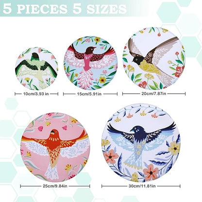 5-Size Reusable Beeswax Bowl Covers