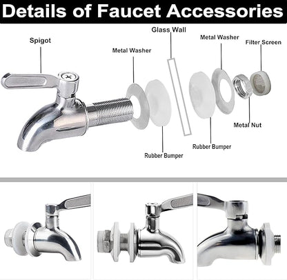 Lulonpon 1 Pieces Dispenser Faucets, Stainless Steel Spigot