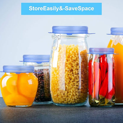YXYL 14 PCS Reusable Silicone Stretch and Seal Lids