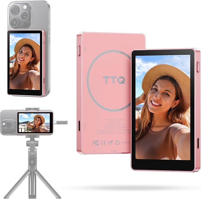 Vlog Selfie Monitor Screen, Magnetic Phone Vlog Selfie Monitor Screen 4K 60fps