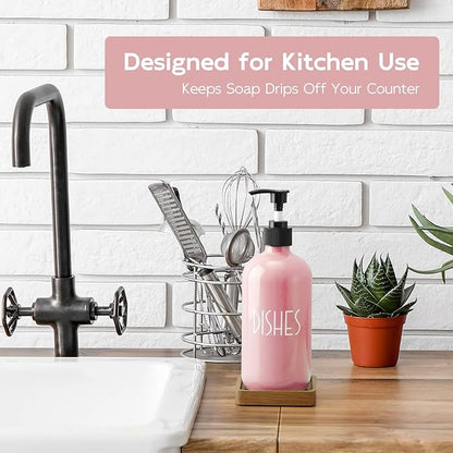Pink Glass Dish Soap Dispenser