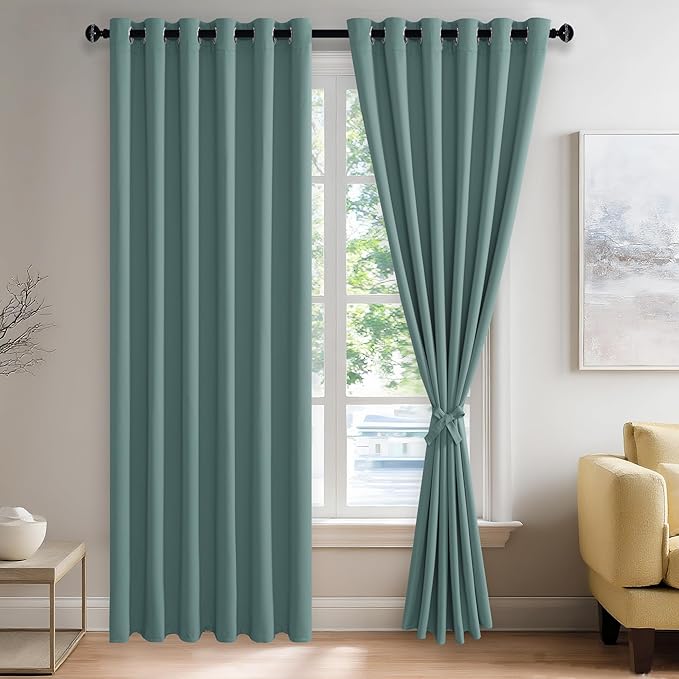 JIUZHEN Stone Blue Blackout Curtains