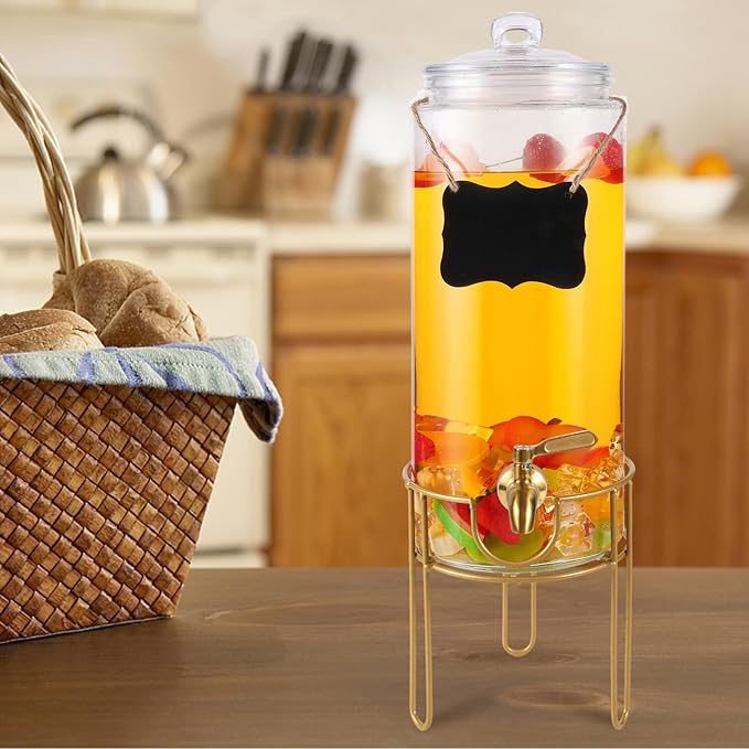 1.5 Gallon Drink dispenser, Glass Beverage Dispenser