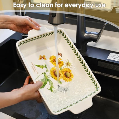 ACMLIFE Ceramic Casserole Dish Set, Ceramic Baking Dish