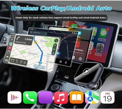 Wireless Carplay Adapter for Acura RDX 2019-2024, 2-in-1 Plug and Play Android Auto Carplay Adapter Car Play Dongle Convert Wired to Wireless CarPlay,B/Silver