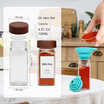 30 Pcs Spice Jars, 4oz Seasoning Containers