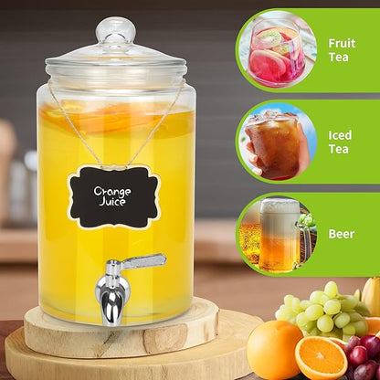 1 Gallon Beverage Dispenser 1 Pack, Stainless Steel Spigot Drink Dispenser