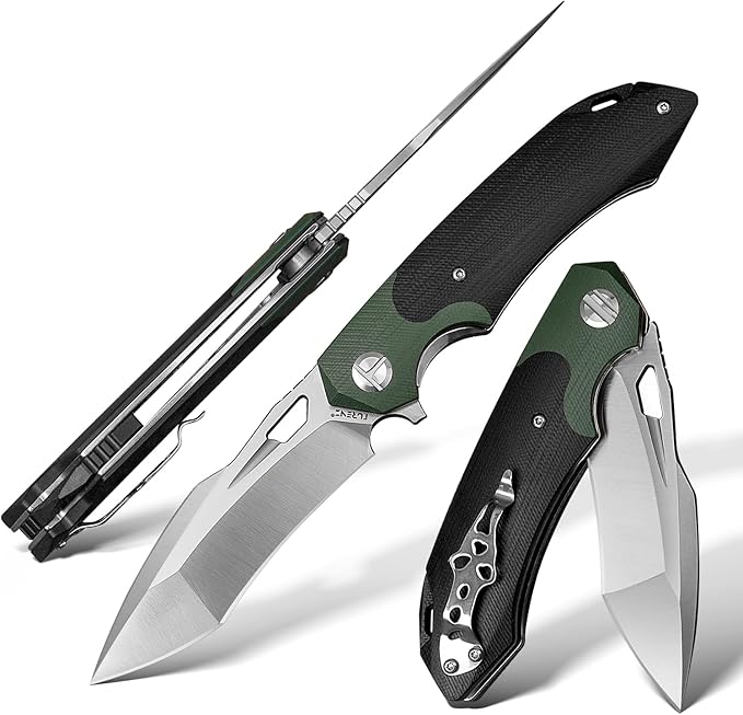 D2 Steel G10 Handle Folding Knife, Suitable for Outdoor Tactical Knife EDC, Survival, Climbing, Portable, Black