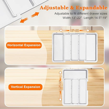 Spaclear Large Utensil Drawer Organizer Expandable Silverware Organizer