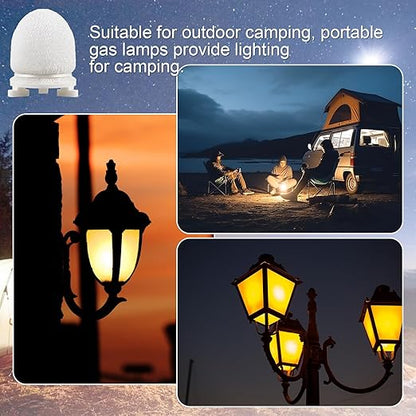 4 Pack Gas Mantles for Outdoor Gas Lamps Preformed Gaslight Mantles for Lamp Post, White
