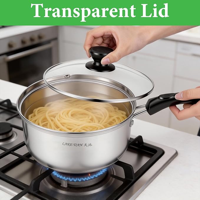 Stainless Steel Saucepan with Lid Set