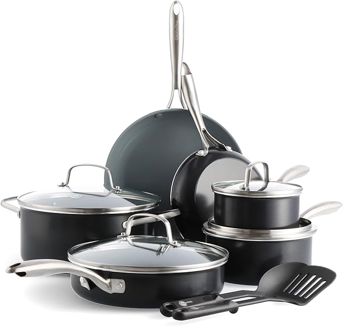 GreenPan 12 Piece Nonstick Swift Cookware Set, Ceramic PFAS-Free Pots & Pans