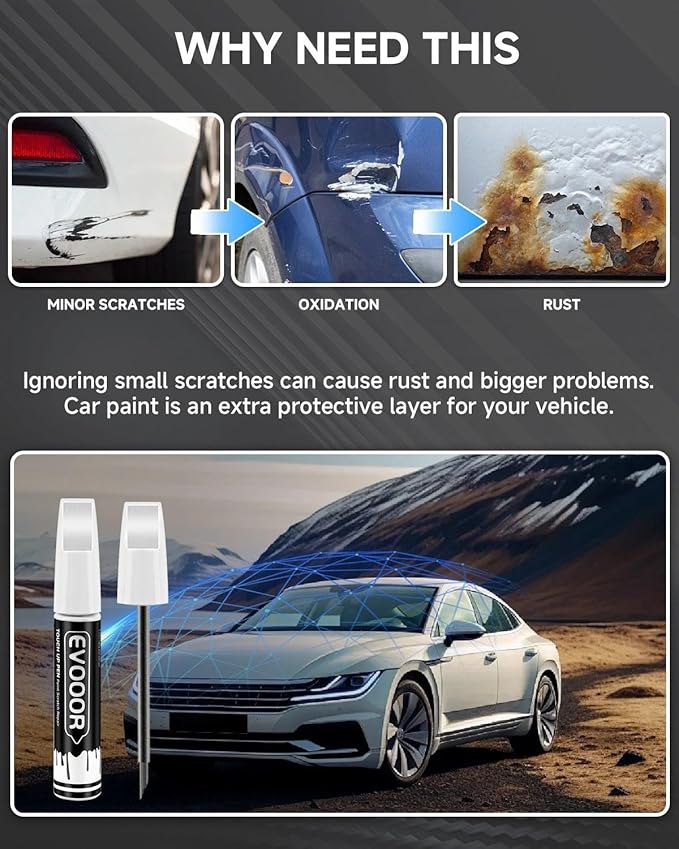 Brilliant Black Crystal(PXR/AXR) Touch Up Paint Compatible with Chrysler Exact Match 2 in 1 Touch up Paint for Chips and Nicks Repair with 2pcs Disposable Micro Applicators