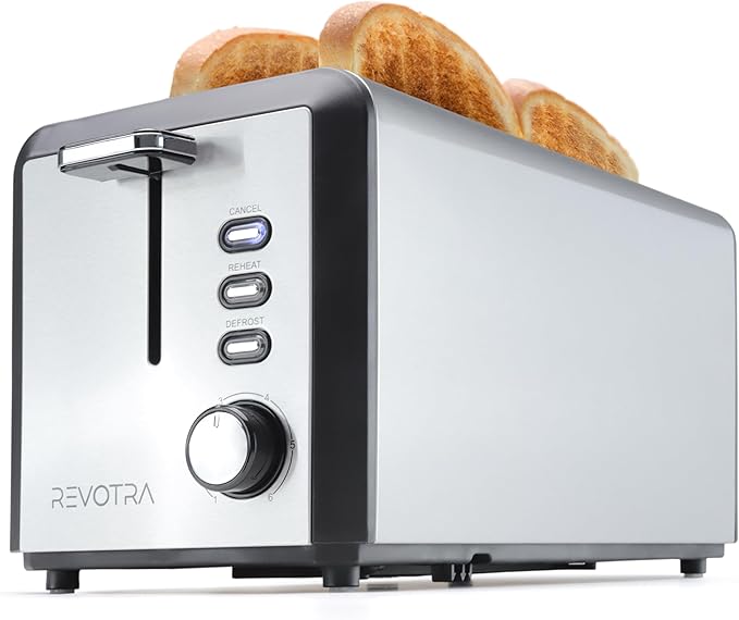 4 Slice Long Slot Stainless Steel Toaster