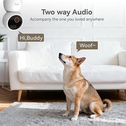 Indoor Camera Wireless, 3K Indoor Camera No Subscription, 360° Motion Detection