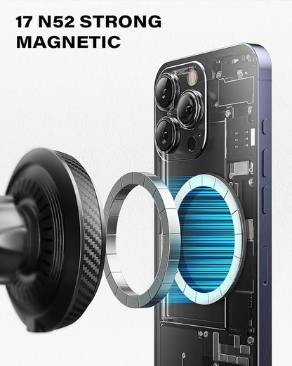 APPS2Car Upgraded for QI2 Magsafe Cup Holder Charger, Car Mount Charger 15W Fast Charging, Wireless Magnetic Cell Phone Stand with Tri-Pivot Arm for iPhone 17 Air Pro Max Plus 16 15 14 13 12