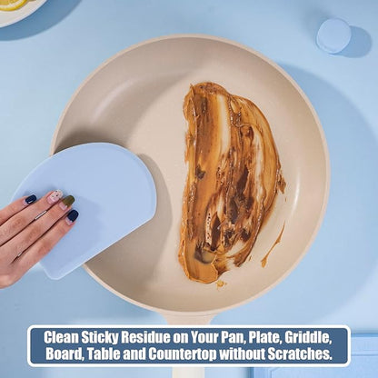 Silicone Dough Scraper with Stainless Steel Sheet, Curved Edge Flexible Bowl