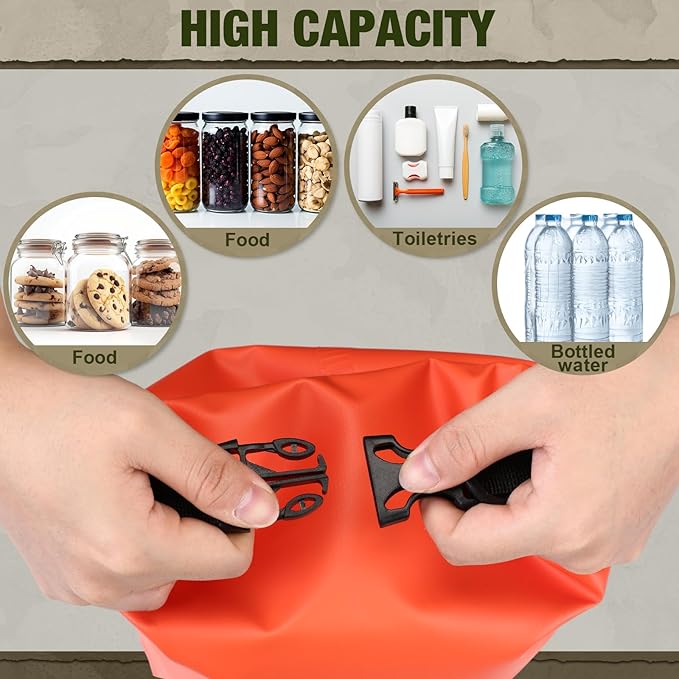 1 Set Bear Food Bag for Camping Ultralight Food Hanging System Includes Waterproof Bear Bag, Nylon Ropes, Hooks for Camping Backpacking