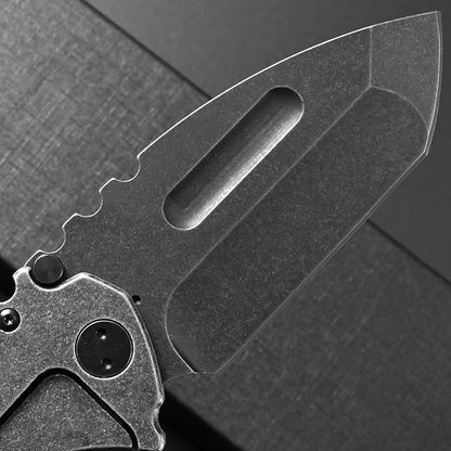 Ccanku C1137 Folding Knife, D2 Steel Blade Steel Handle EDC Tool Knife for Outdoor Camping Hiking Fishing (Steel)