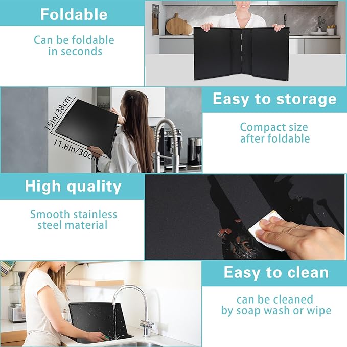 4 Sided Oil Splatter Guard Grease Splatter Guard Stove Splatter Guard, Splatter