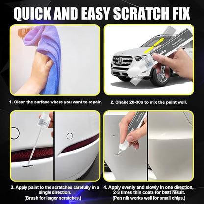 KIKIMO for Mercedes-Benz Touch Up Paint(Cirrus Silver Metallic(922)), Car Paint Repair Kit for Mercedes-Benz, 2 In 1 Scratches Repair with Pen Tip and Brush, Color-Matched for Quick & Easy Fix