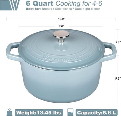 VORRINGARD Enameled Cast Iron Dutch Oven Pot
