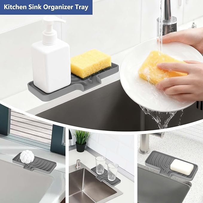 JACZZO Silicone Sponge Holder for Kitchen Sink