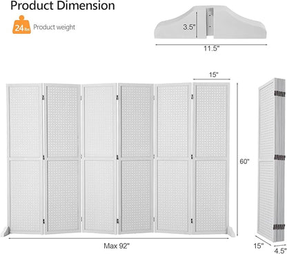 Bonnlo 4/6 Panel Pegboard Freestanding, 5 FT Portable Display Board Organizer