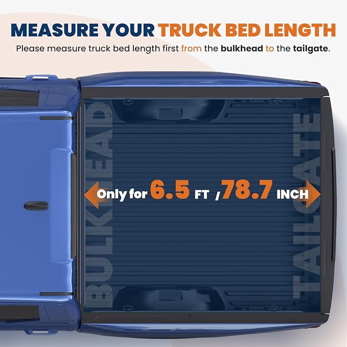 KUIPERAUTO 6.5ft Quad-Fold FRP Hard Truck Bed Tonneau Cover Compatible with 2015-2026 Ford F-150 SuperCrew/1.5 Cab/Single Cab,On Top Mount,Lockable,Styleside Bed 78.9inch