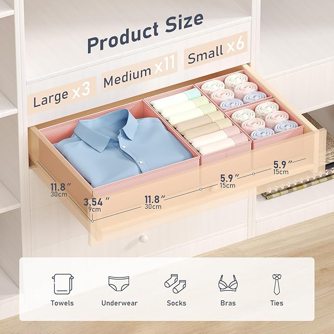 DIMJ Drawer Organizer Clothes