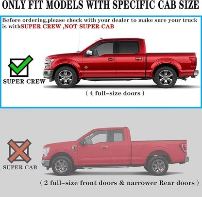 COMNOVA Pair Running Board Compatible with 17-26 Ford F250 Superduty Crew Cab（4 Full Size Doors） Rocker Slider Side Steps,Width 6 Inches V Style.with OE Style Brackets.