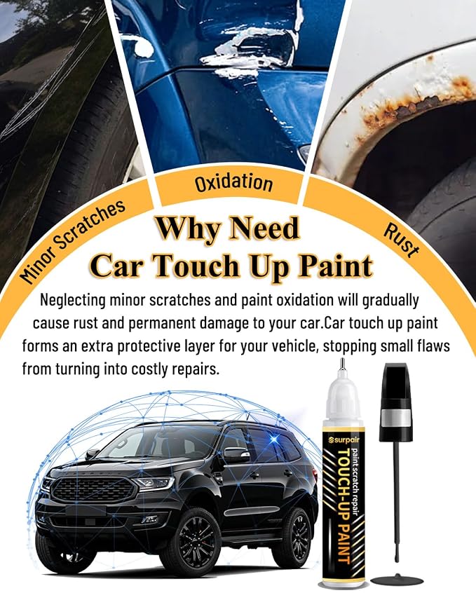 Oxford White Z1/YZ/M6887 Touch up Paint for Ford OEM Color Match Car Scratch Repair Kit for Nicks & Chips Scratches Quick & Easy Paint Fix 2-In-1 Car Scratch Remover Pen