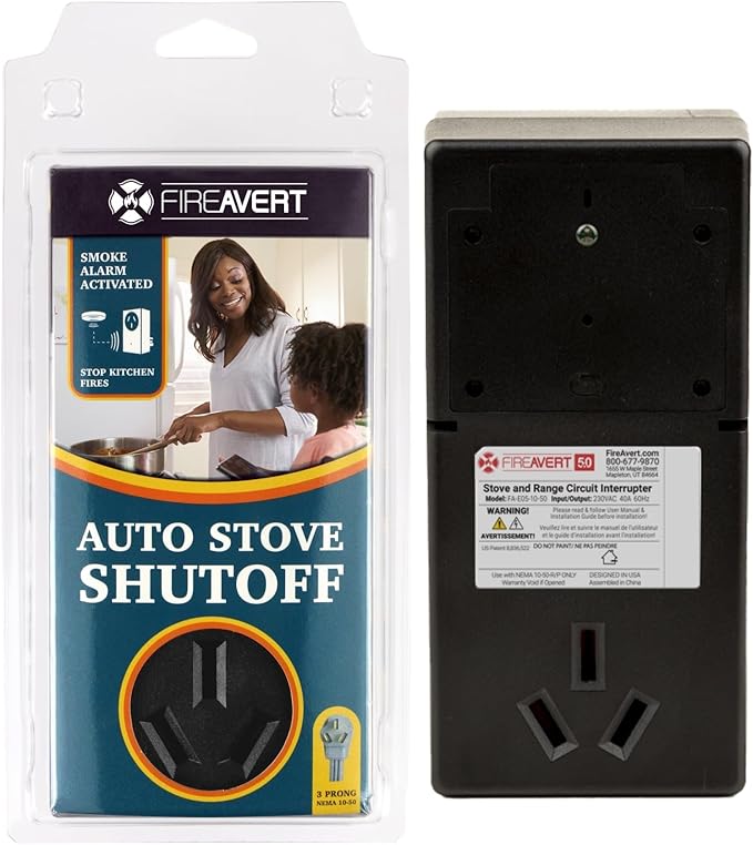 Electric Auto Stove Shut-Off Safety Device (3 or 4 Prong), Oven Monitoring Solution for Senior Citizen and Elderly Parents, As Seen On Shark Tank (3-Prong)