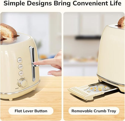 Toasters 2 Slice Retro Stainless Steel Toasters