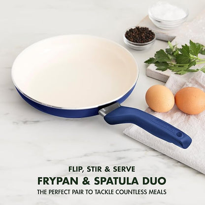 GreenPan Rio Healthy Ceramic Nonstick 8" Frying Pan Skillet and Silicone