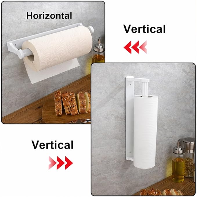 MONEER Kitchen Roll Holder Under Cabinet, Paper Towel Holder, Aluminum Alloy