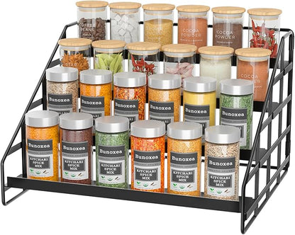 Bunoxea Spice Rack 4 Tier Kitchen Cabinet Organizer, Countertop Spice Rack